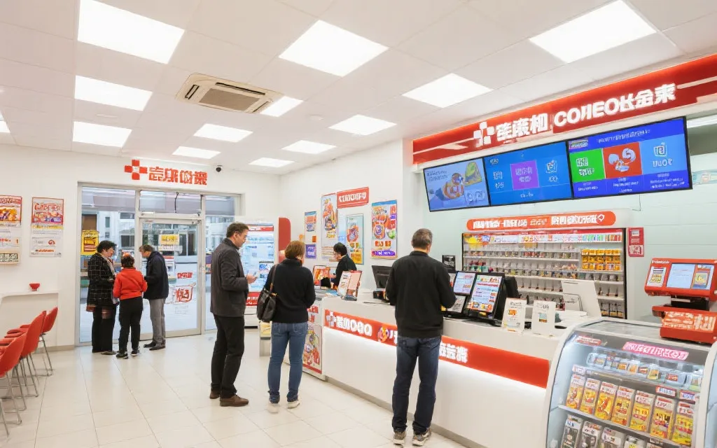 现代化彩票销售门店与线上渠道示意
